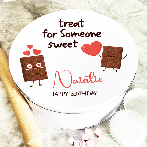 Round Someone Sweet Birthday Gift Personalised Sweet Treat Tin