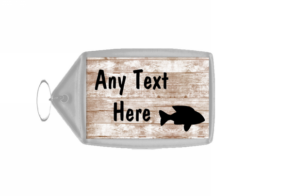 Fish Shabby Wooden Effect Personalised Keyring