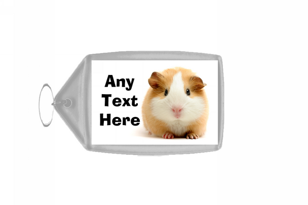 White Guinea Pig Personalised Keyring