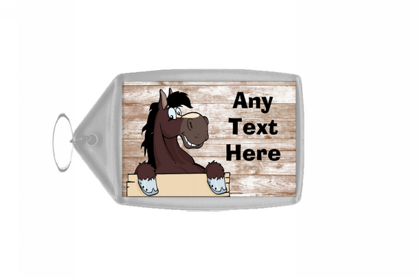 Bay Horse Shabby Personalised Keyring