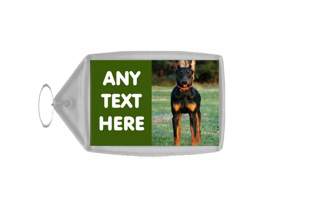 Doberman Dog Personalised Keyring