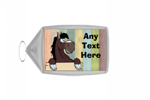 Bay Horse Coloured Personalised Keyring