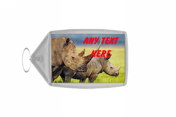 Rhino Personalised Keyring