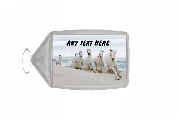 Horses On Beach Personalised Keyring