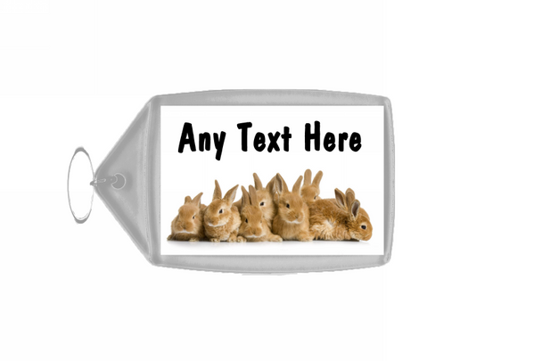 Bunny Rabbits Personalised Keyring