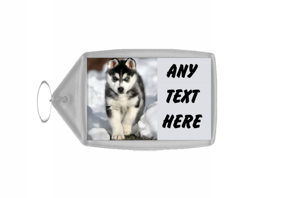 Siberian Husky Personalised Keyring