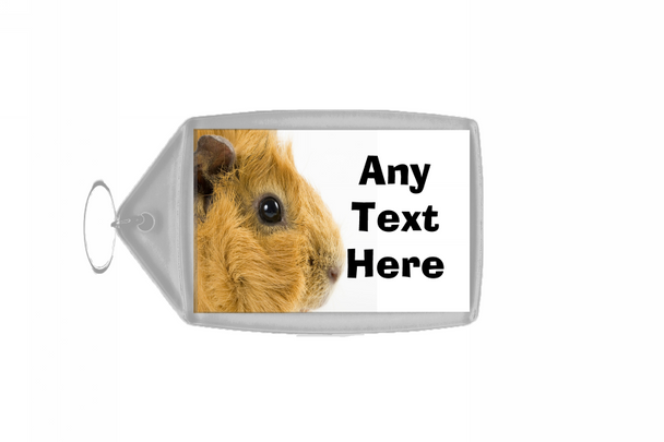 Guinea Pig White Personalised Keyring