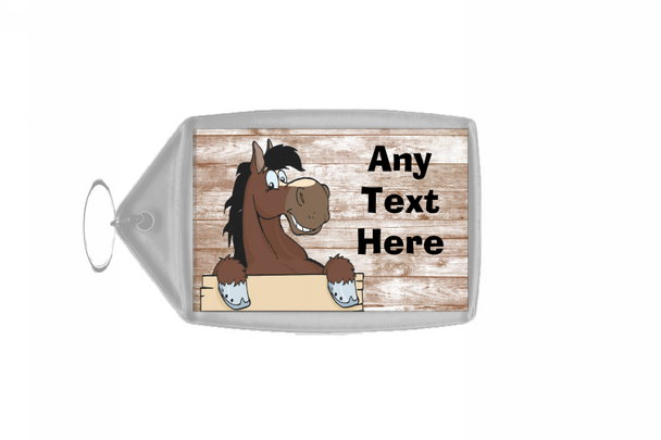 Chestnut Horse Shabby Personalised Keyring