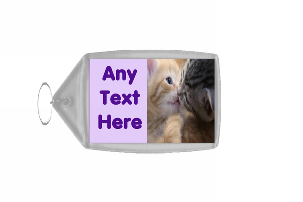 Kissing Kittens Personalised Keyring