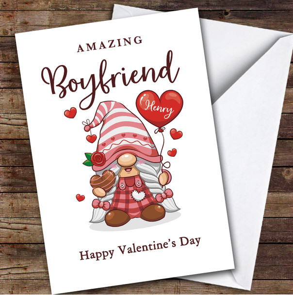 Personalised Amazing Boyfriend Gonk Happy Valentine's Day Romantic Card