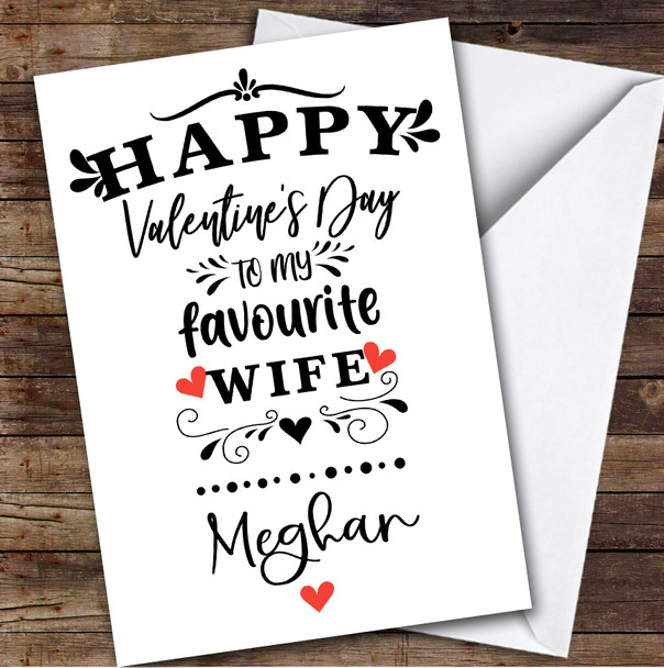 Personalised Funny Favourite Wife Valentines' Day Card