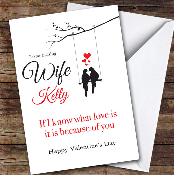 Personalised Love Birds Romantic Know What Love Is Wife Happy Valentine's Card