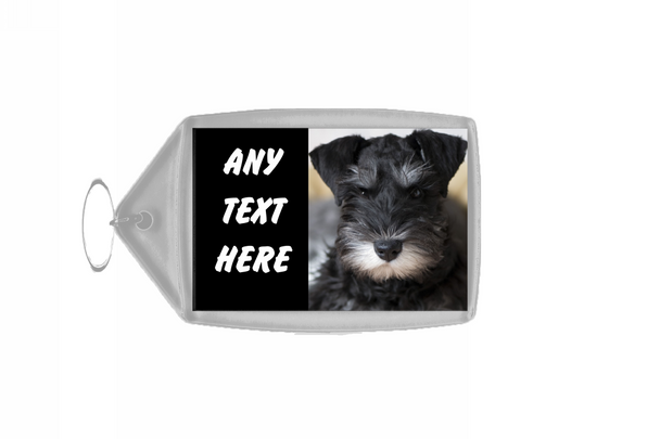 Schnauzer Dog Personalised Keyring