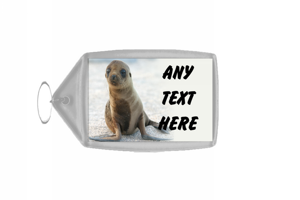 Seal Pup Personalised Keyring