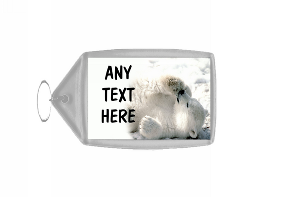 Polar Bear Cub Personalised Keyring