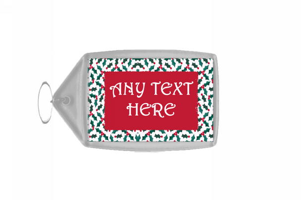 Holly Christmas Personalised Keyring