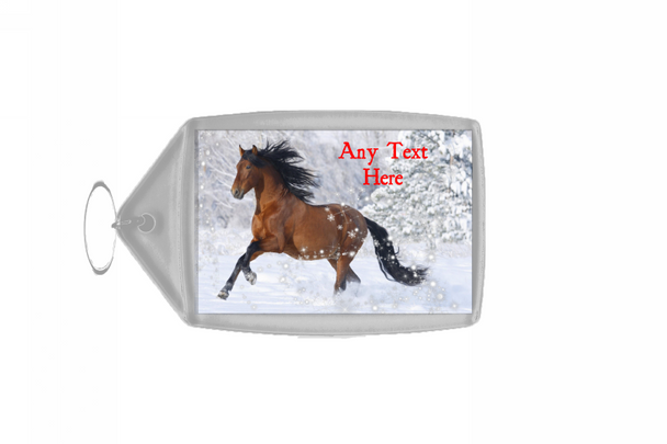 Lovely Horse Christmas Personalised Keyring