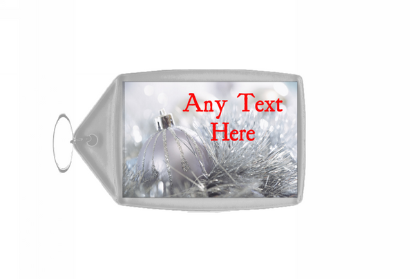 Silver Bauble Christmas Personalised Keyring