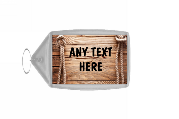 Wooden Effect Effect Personalised Keyring