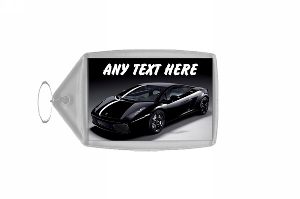 Black Lamborghini Gallardo Personalised Keyring