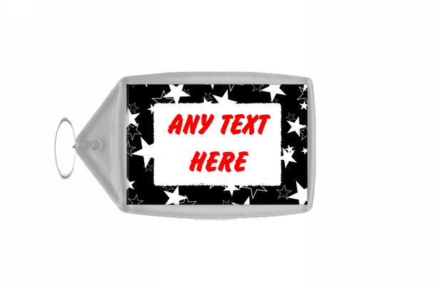 Black White Stars Personalised Keyring