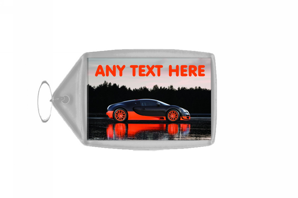 Bugatti Veyron Supercar Personalised Keyring