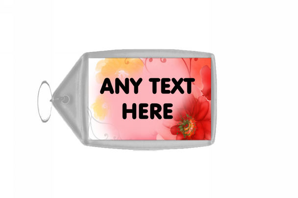 Pink Flowers Personalised Keyring