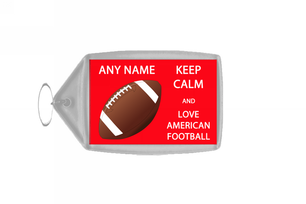 Keep Calm And Love American Football Personalised Large Keyring