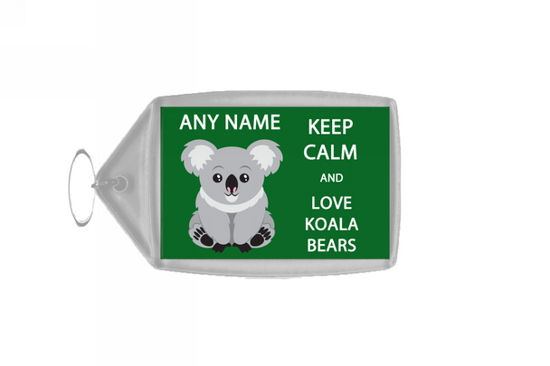 Keep Calm And Love Koala Bears Personalised Large Keyring