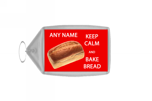 Keep Calm And Bake Bread Personalised Large Keyring