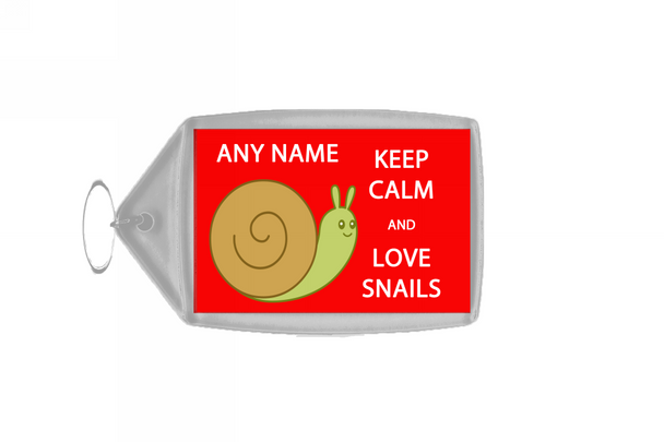 Keep Calm And Love Snails Personalised Large Keyring