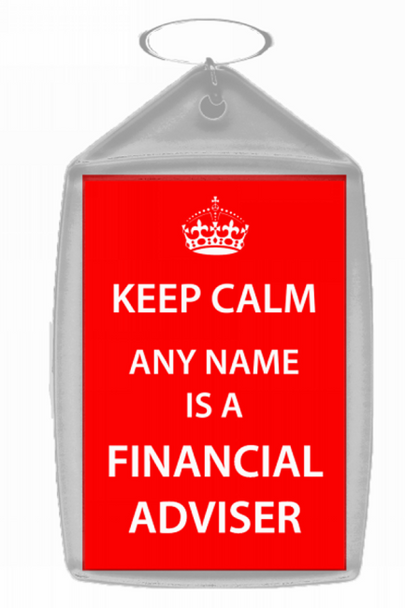Financial Adviser Personalised Keep Calm Keyring