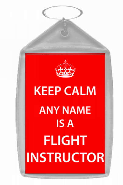 Flight Instructor Personalised Keep Calm Keyring