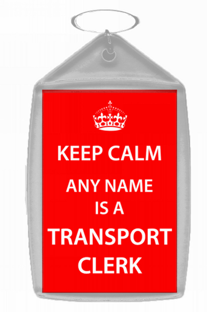 Transport Clerk Personalised Keep Calm Keyring