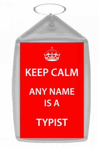 Typist Personalised Keep Calm Keyring