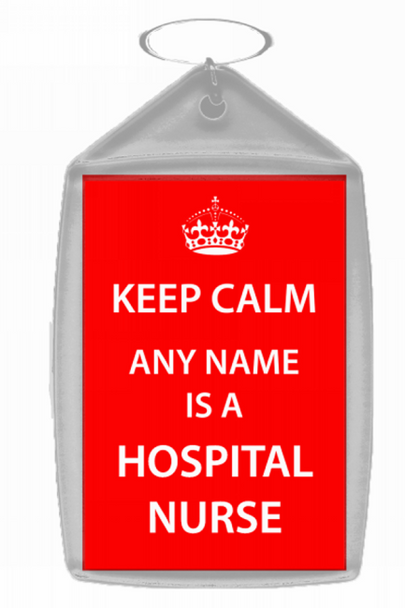 Hospital Nurse Personalised Keep Calm Keyring