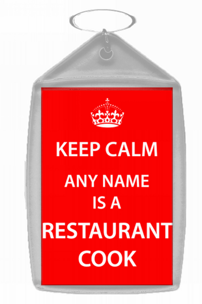 Restaurant Cook Personalised Keep Calm Keyring