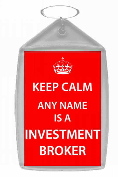 Investment Broker Personalised Keep Calm Keyring