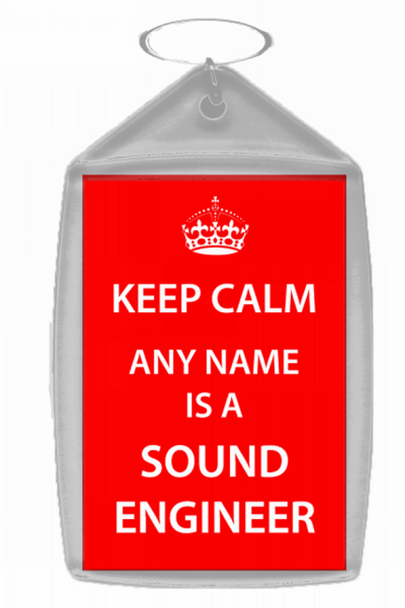 Sound Engineer Personalised Keep Calm Keyring