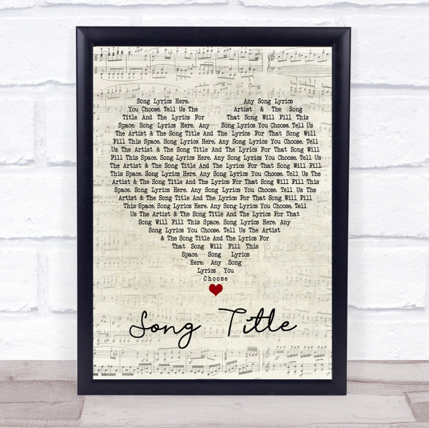 Robert Palmer Script Heart Any Song Lyrics Custom Wall Art Music Lyrics Poster Print, Framed Print Or Canvas
