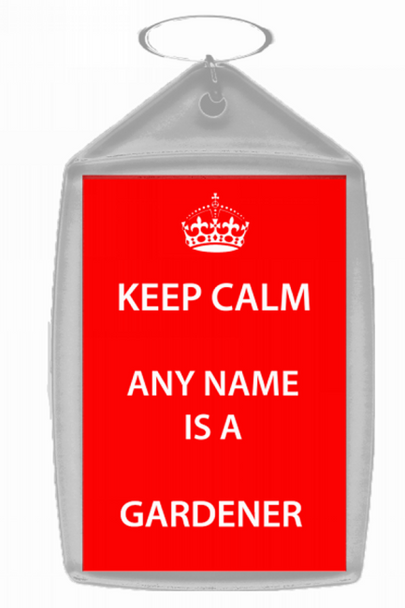 Gardener Personalised Keep Calm Keyring