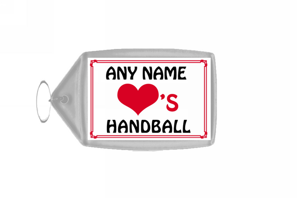 Love Heart Handball Personalised Keyring