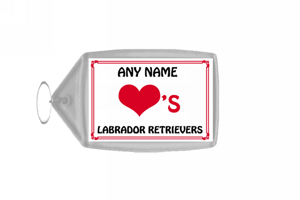 Love Heart Labrador Retrievers Personalised Keyring