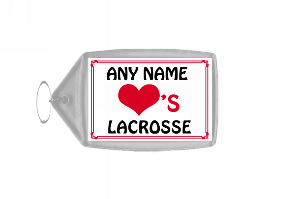 Love Heart Lacrosse Personalised Keyring