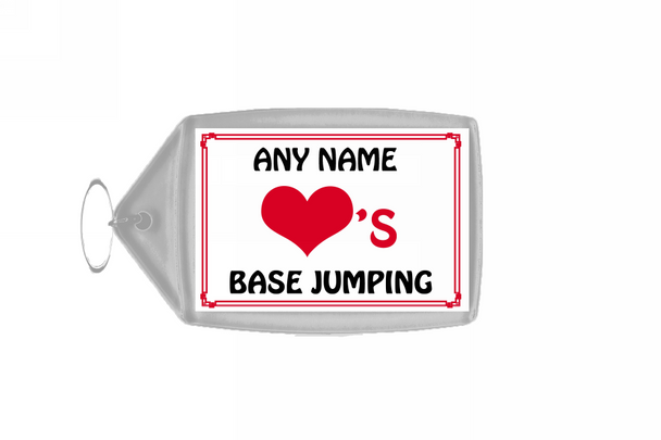 Love Heart Base Jumping Personalised Keyring