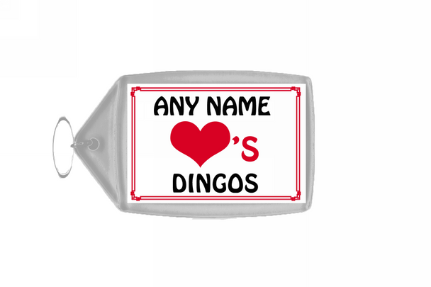 Love Heart Dingos Personalised Keyring