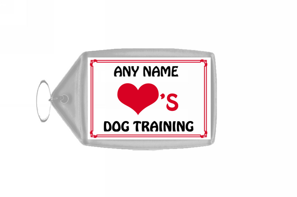 Love Heart Dog Training Personalised Keyring