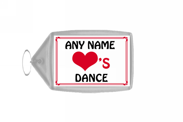 Love Heart Dance Personalised Keyring