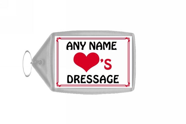 Love Heart Dressage Personalised Keyring