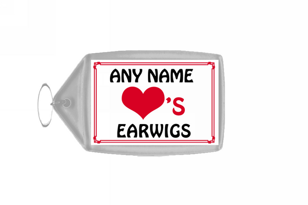 Love Heart Earwigs Personalised Keyring